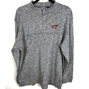 Colosseum Men's Virginia Tech Gray Heathered Long Sleeve Sweater XXL